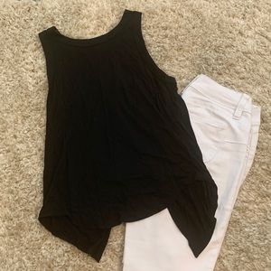 Black flyaway back tank top